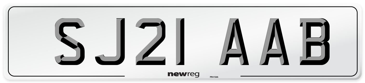 SJ21 AAB Number Plate from New Reg